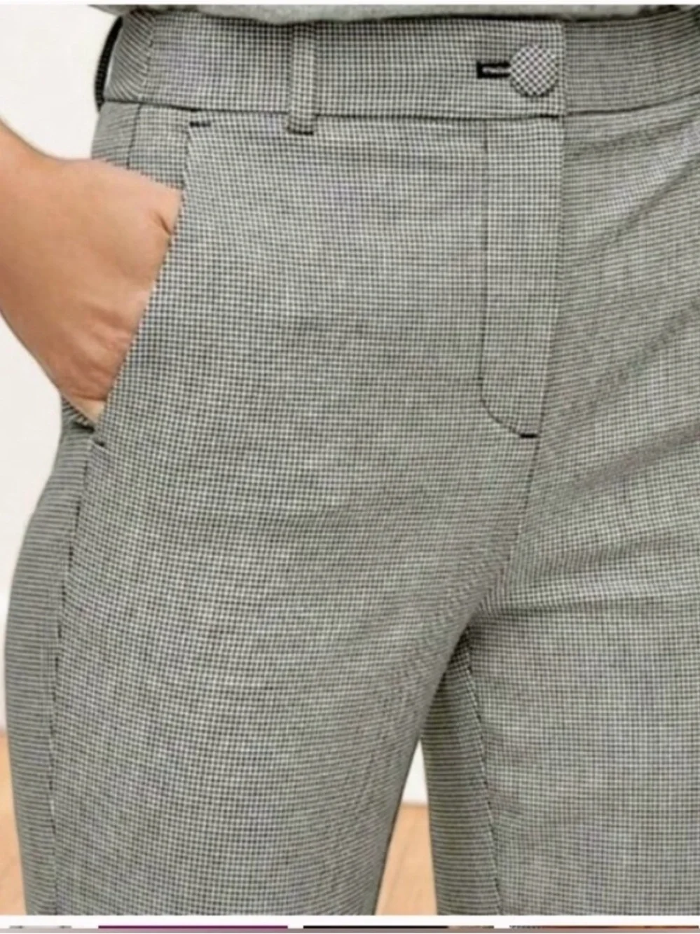 J. Crew High Rise Cameron Tailored Straight-Leg Pants in Houndstooth